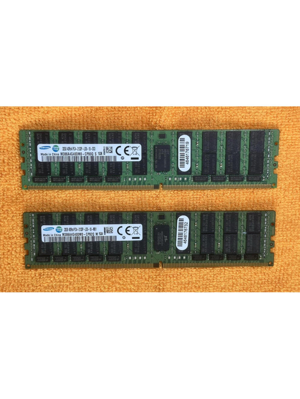 2 - Samsung M386A4G40DM0-CPB 32GB LRDIMM DDR4 4Rx4 PC4 1700P Server Memory